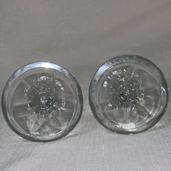 VINTAGE 2PCS Antique Crystal Clear Glass Candlestick Candle Holder Home Decor - Picture 5 of 10
